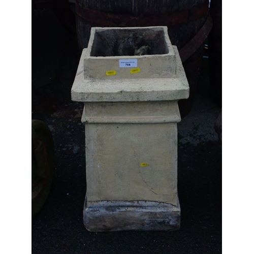 704 - A square topped Chimney Pot (possibly Doulton Lambeth).