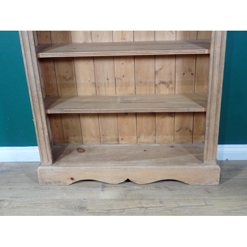 71 - A pine open Bookcase 6ft 2in H x 3ft 6in W