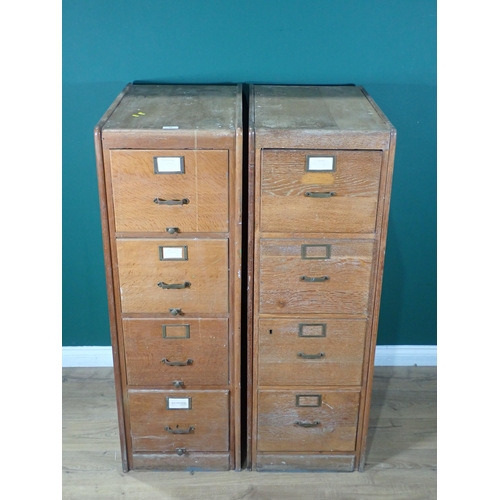 72 - A pair of 20th Century oak Filing Cabinets 4ft 4in H x 1ft 5in W