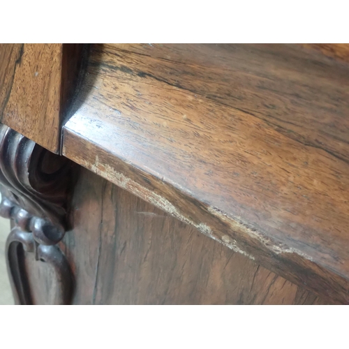 74 - A Victorian rosewood Chiffonier with raised back fitted two frieze drawers above pair of cupboard do... 