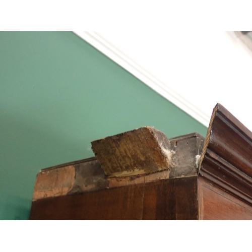 89 - An Edwardian mahogany Bureau Bookcase fitted pair of glazed doors above three drawers mounted on cab... 