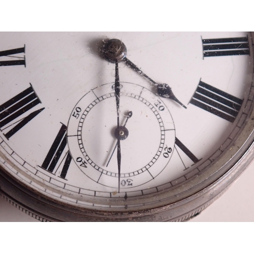 150 - A Victorian silver cased Pocket Watch with white enamel dial and subsidiary seconds dial, inscribed ... 