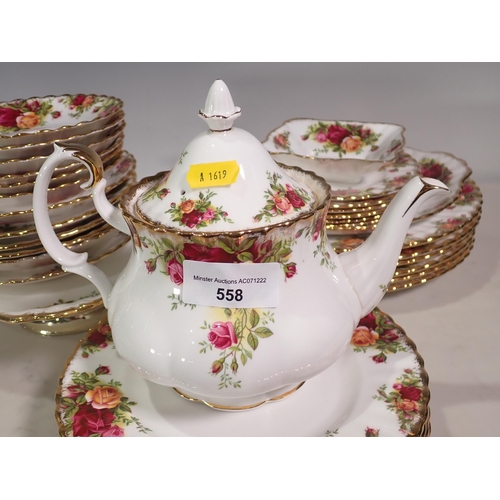 558 - A Royal Albert 'Old Country Roses' Tea and Dessert Service