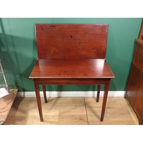 560 - A 19th Century mahogany fold over Tea Table 3ft W x 2ft 6in H