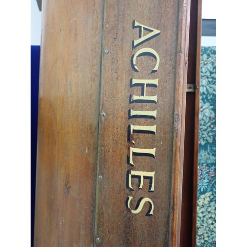 117 - A Bookcase made from rowing boat 'Achilles' 7ft 2in H x 2ft 6in W