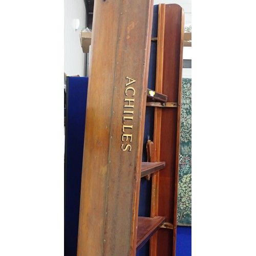 117 - A Bookcase made from rowing boat 'Achilles' 7ft 2in H x 2ft 6in W