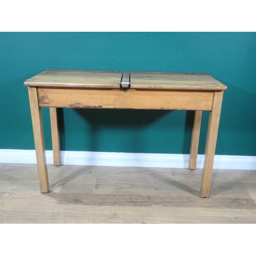 363 - A double School Desk 3ft 4in W x 2ft 3in H