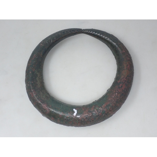 22 - A bronze Arm Ring with scored decoration 5in D