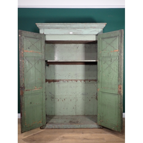 319 - A 19th Century original painted vented door Food Cupboard, 6ft H x 4ft W x 1ft 7