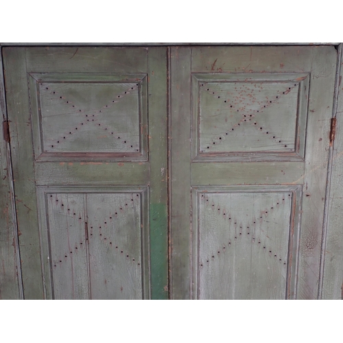 319 - A 19th Century original painted vented door Food Cupboard, 6ft H x 4ft W x 1ft 7