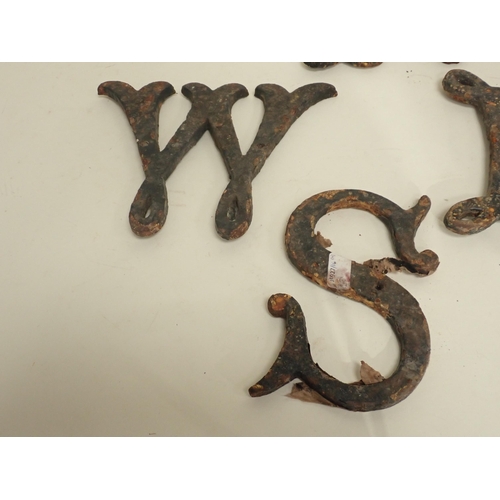 5 - A set of blacksmith made iron Weather Vane Letter N-E-S-W 9in H