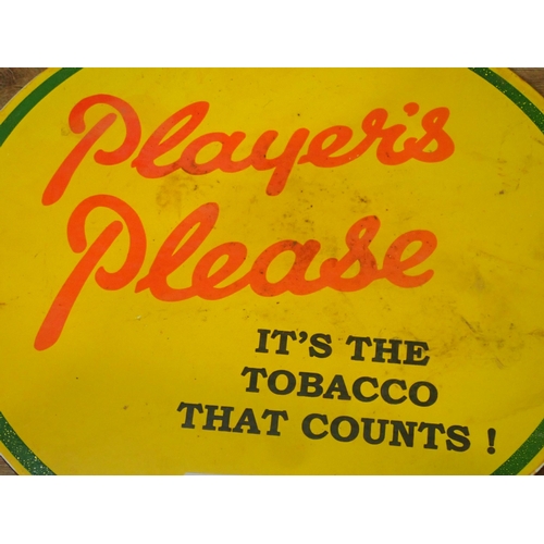 517 - A 'Player's Please' circular enamel Sign 12in D