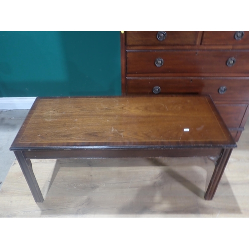 523 - A walnut Chest of two short and three long drawers 3ft 4in H x 3ft W and a reproduction mahogany ven... 