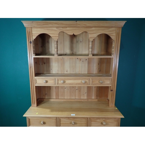 60 - A modern pine Dresser and Rack 6ft 7in H x 4ft W