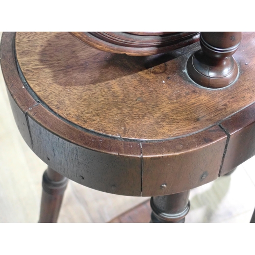 82 - A 19th Century mahogany Spinning Wheel on turned supports 4ft 1in H x 1ft 6in W