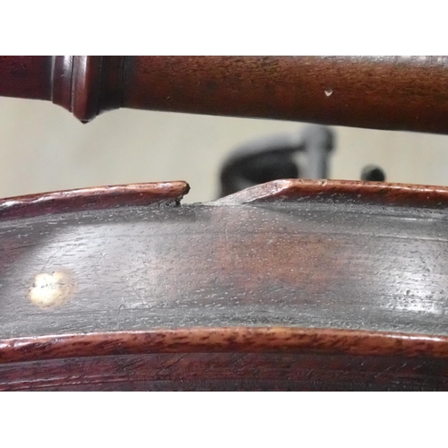 82 - A 19th Century mahogany Spinning Wheel on turned supports 4ft 1in H x 1ft 6in W