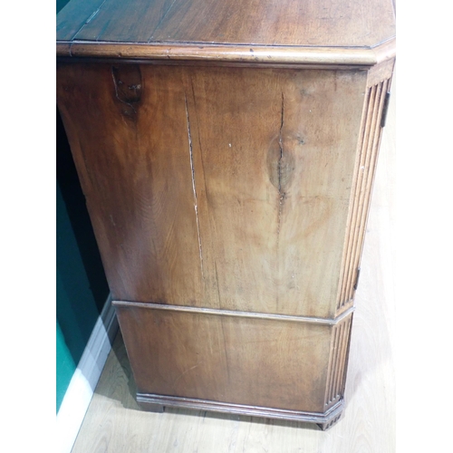 88 - A mahogany Cupboard fitted two doors above fall front A/F 4ft 6in W x 3ft 2in H