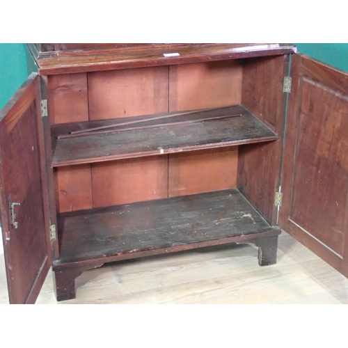 90 - A 19th Century mahogany Bookcase fitted pair of glazed doors enclosing adjustable shelves above pair... 