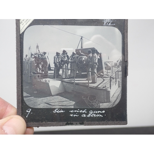 149 - A Jewel Box and two Boxes of Slides including Naval scenes, Admiral Jellicoe, Zeppelin etc mostly by... 