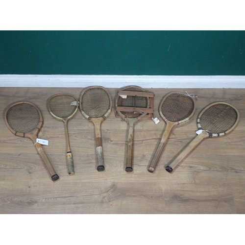 528 - Six old Tennis Rackets