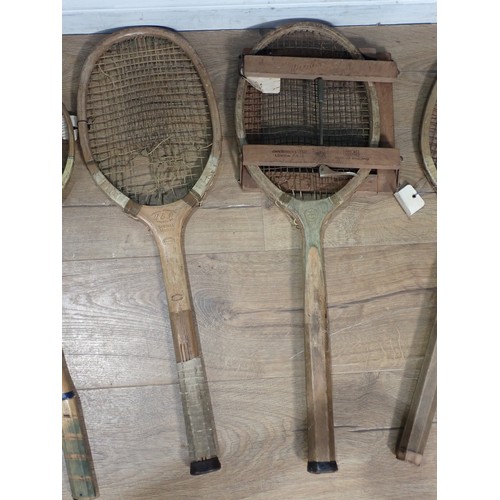 528 - Six old Tennis Rackets