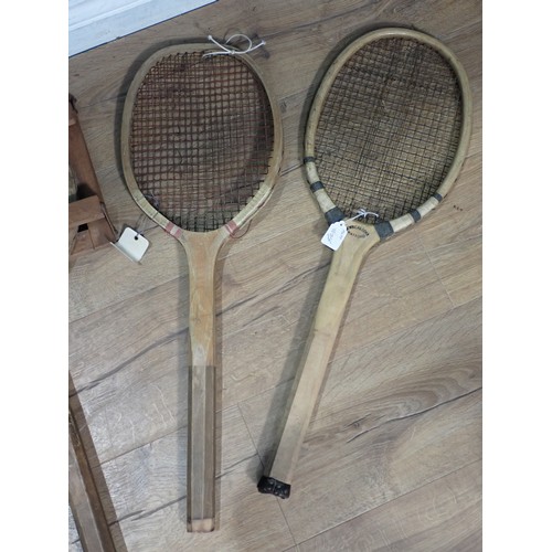 528 - Six old Tennis Rackets