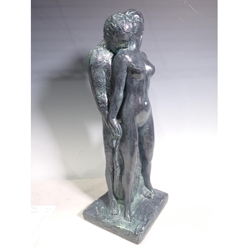 117 - A Sculpture of lovers signed Degroot, 20in H