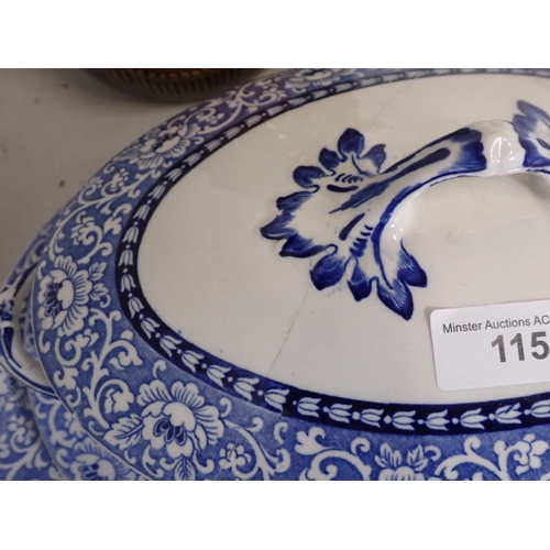 115 - A Rumtoft, Chinese type yellow ground Tea Service, two blue and white Tureens, etc.