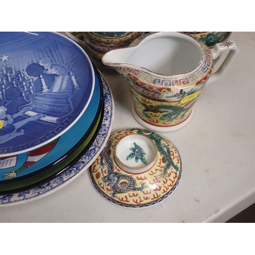 115 - A Rumtoft, Chinese type yellow ground Tea Service, two blue and white Tureens, etc.