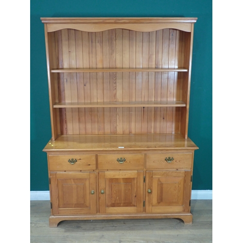 535 - A modern pine Dresser and Rack 5ft 11