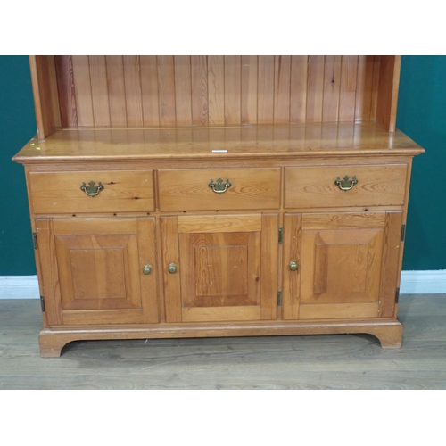 535 - A modern pine Dresser and Rack 5ft 11