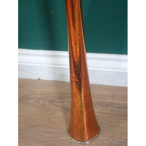 279 - A 19th Century copper and nickel Coaching Horn stamped Butler, Haymarket, London 3ft L