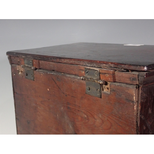 292 - An 18th Century red walnut Apprentice Chest with hinged lid above two drawers on bracket feet, 32