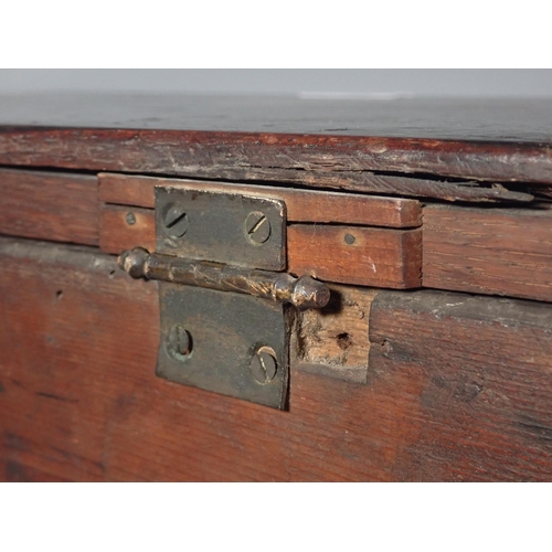 292 - An 18th Century red walnut Apprentice Chest with hinged lid above two drawers on bracket feet, 32