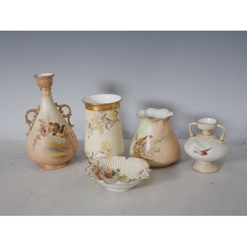 590 - Four Royal Worcester blush ivory Vases