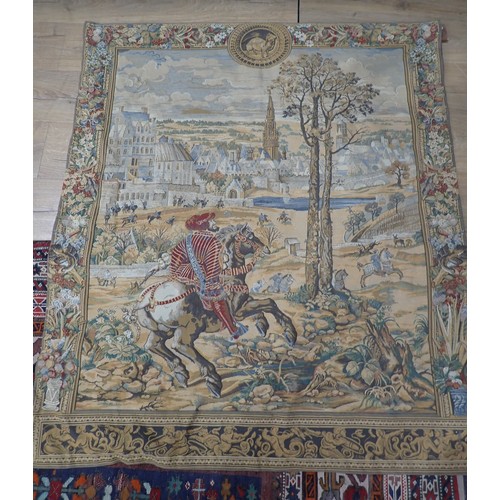 591 - A Tapestry Wall Hanging in the 17th Century style 4ft 4in H x 3ft 10in W