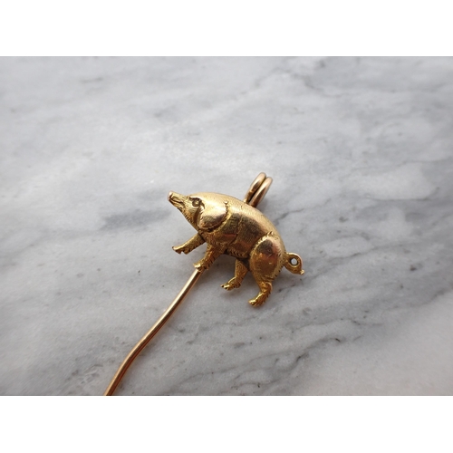 181 - A Pig Stick Pin marked 15, approx 7.90gms