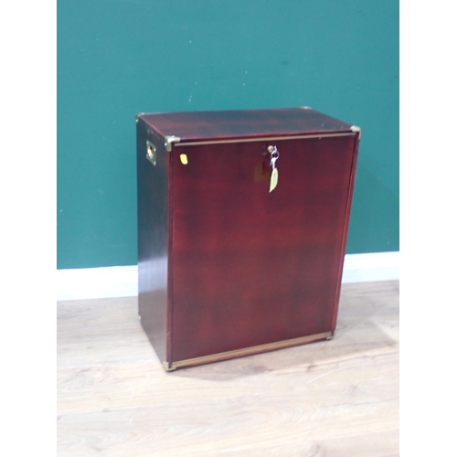 220 - A modern stained collectors Cabinet of nine drawers with brass mounts 25in h x 20in w x 11in d