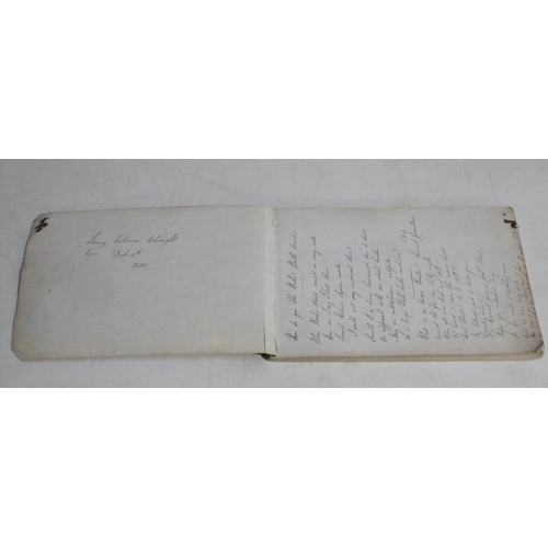 412 - An album c.1835 with handwritten cookery recipes and medical potions ,and verses,  inscribed in pen ... 