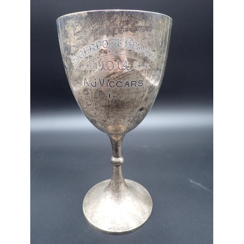 117 - A George V silver Trophy, engraved 'Stourport Regatta 1914', Birmingham 1913, 280gms