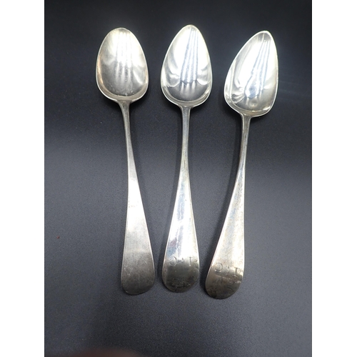 125 - A pair of George III silver Table Spoons, old English pattern, engraved initials I.C., London 1794, ... 