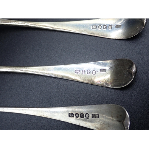 125 - A pair of George III silver Table Spoons, old English pattern, engraved initials I.C., London 1794, ... 