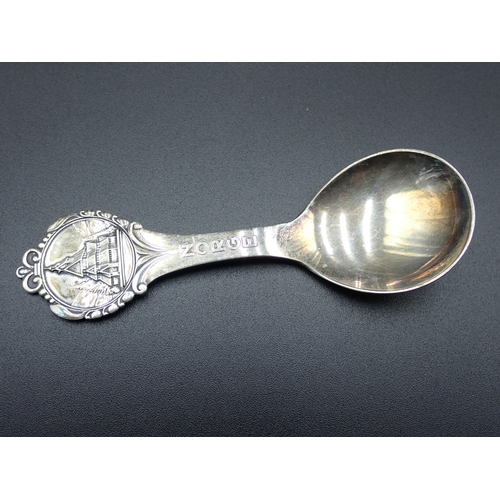 131 - A George V silver Christening Spoon and Fork engraved Ann, London, 1918, in case and a Norwegian Cad... 