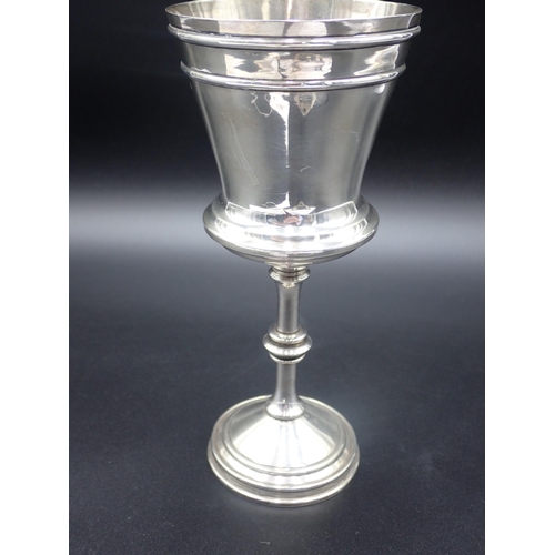 148 - A Victorian silver Chalice with knopped stem, Birmingham 1874, 240gms