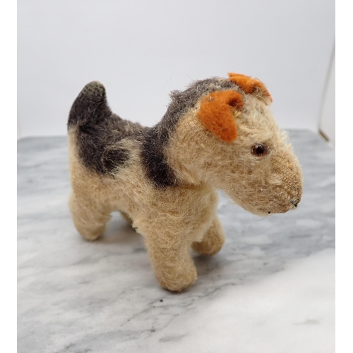 200 - A 1950's small Steiff 'Terry' the Airedale Terrier in mohair plush, 3in high