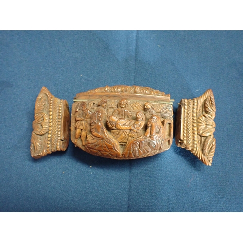 214 - A carved Snuff Box, A/F