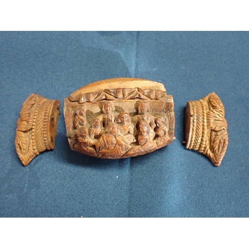 214 - A carved Snuff Box, A/F