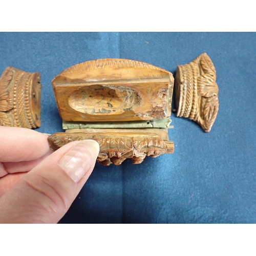 214 - A carved Snuff Box, A/F