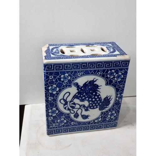 263 - A quantity of Chinese ceramics and ornaments, Vases, Flower Brick, etc., some A/F