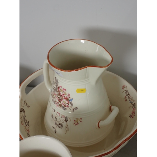 265 - A floral patterned Toilet Jug and Bowl, a Toilet Jug, and a Colclough part Tea Set